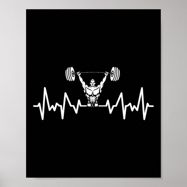 Affiche Heartbeat Barbell Bodybuilding Gym (Devant)