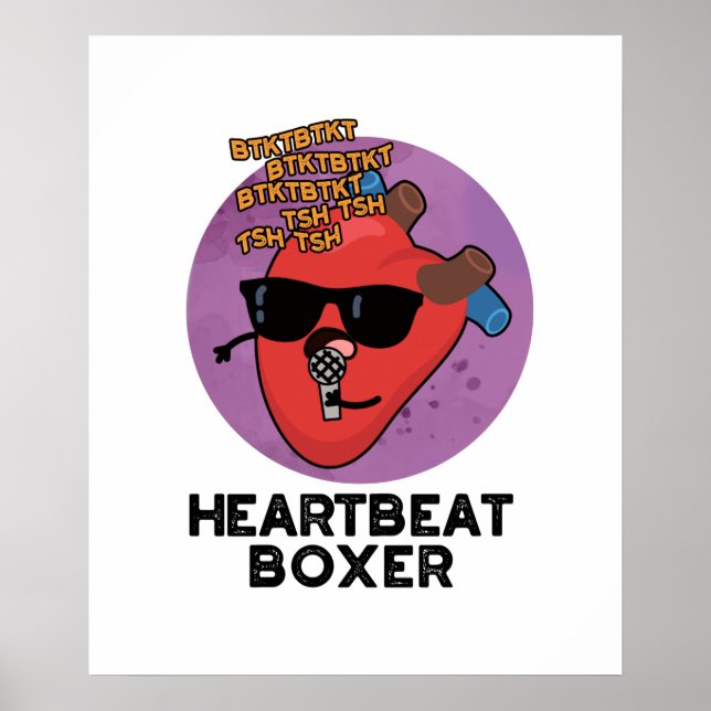 Affiche Heartbeat Boxer Funny Music Heart Pun (Devant)