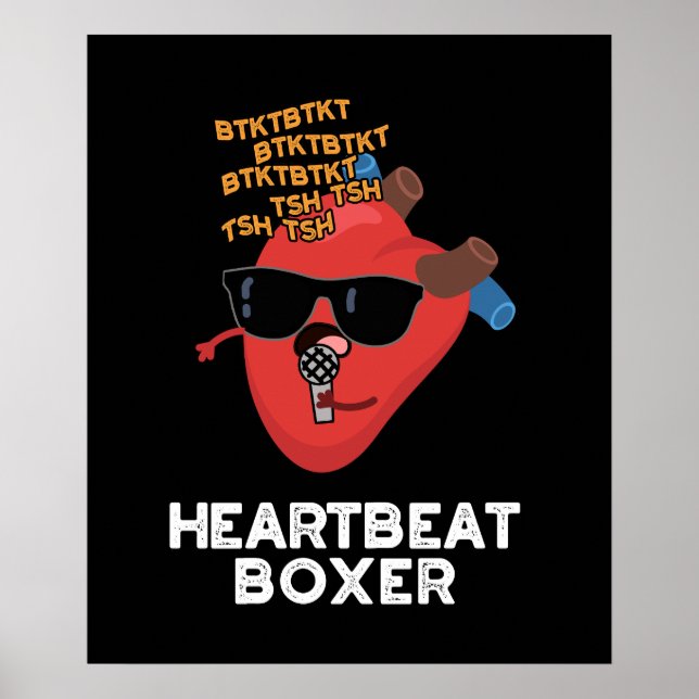 Affiche Heartbeat Boxer Funny Music Heart Pun Dark BG (Devant)