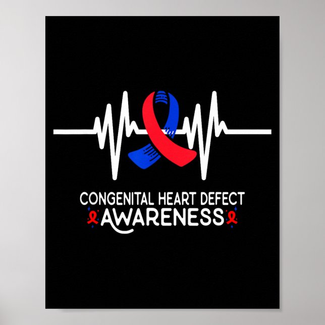 Affiche Heartbeat Chd Congenital Heart Defect Awareness Mo (Devant)