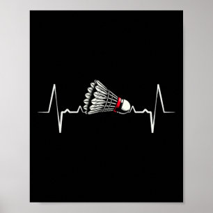 Affiche Heartbeat Ecg Shuttle Badminton Player Shuttle 2