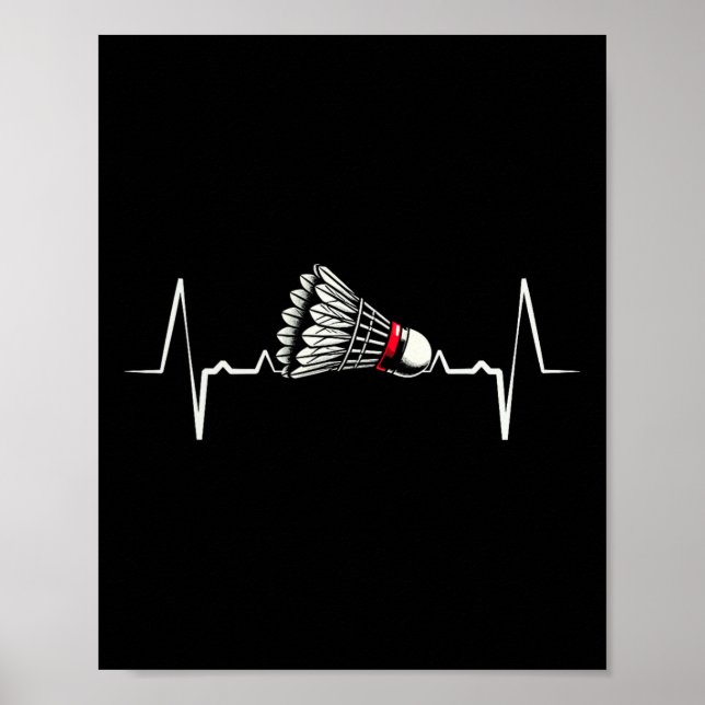 Affiche Heartbeat Ecg Shuttle Badminton Player Shuttle 2 (Devant)