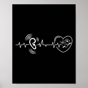 Affiche Heartbeat Langue des signes de main Audience Défen
