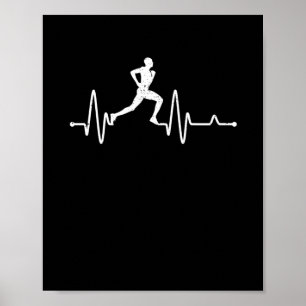 Affiche Heartbeat running pulse runner funny track and fie
