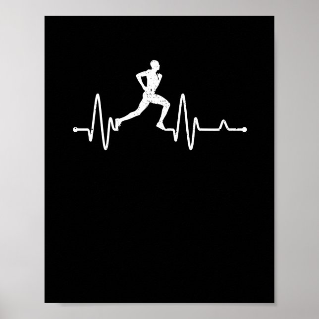 Affiche Heartbeat running pulse runner funny track and fie (Devant)