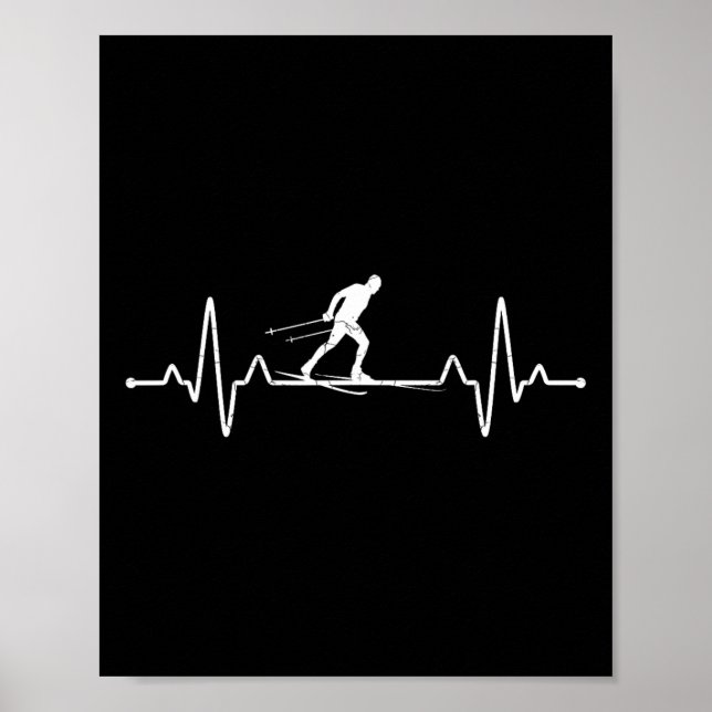 Affiche Heartbeat Ski de fond Sports d'hiver (Devant)