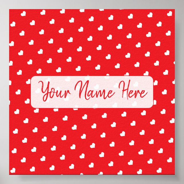 Affiche Hearts Happy Valentine’s Day Modern Love Pattern (Devant)