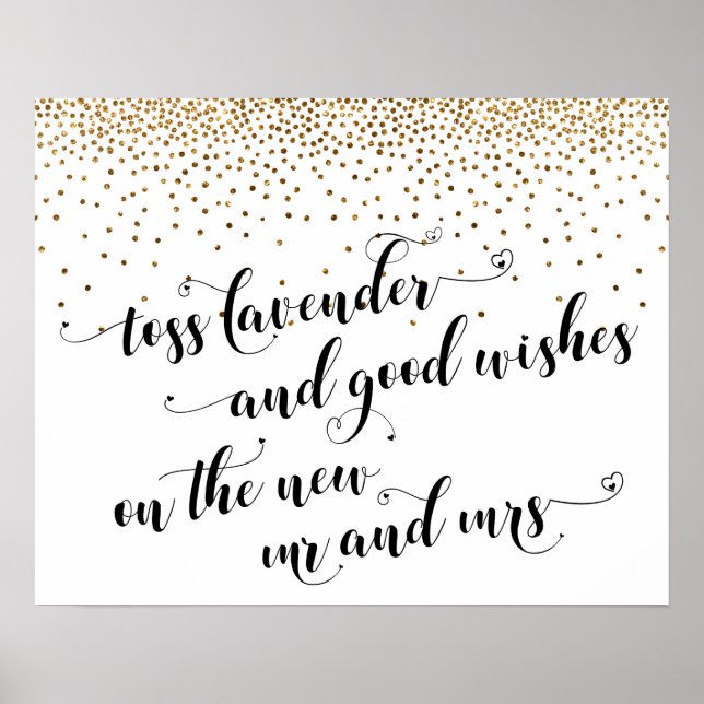 Affiche Hearts Lavender, Bons voeux Nouveau M & Mme Sign (Devant)