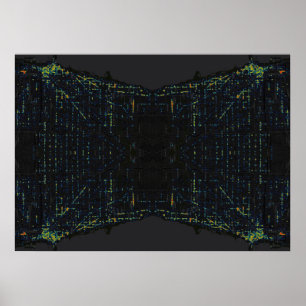 Affiche Heatmap foncé de réflexion de Chicago