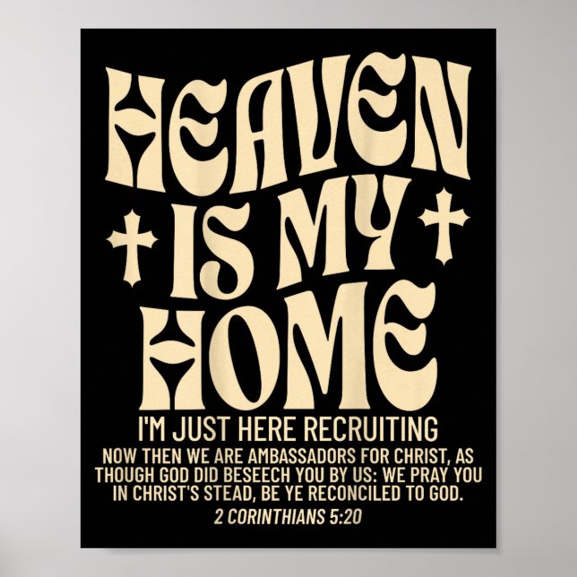 Affiche Heaven Is My Home Cross Christian Religious (on Ba (Devant)