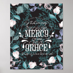 Affiche Hébreu 4:16 citations noir ver