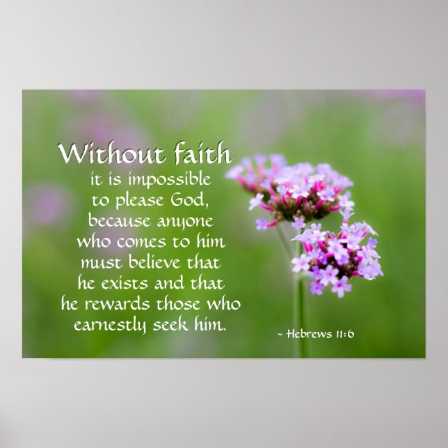 Affiche Hébreux 11:6 Il récompense ceux qui le cherchent,  (Devant)