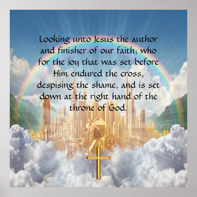 Affiche Hébreux 12:2 (Devant)