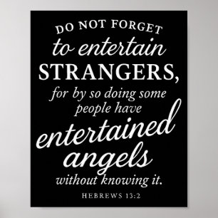 Affiche Hébreux 13_2 Verset Biblique A Hébergé Des Anges F