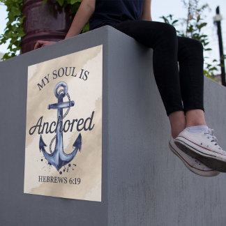 Affiche Hébreux de l'âme ancrée 6:19 Verse de la Bible