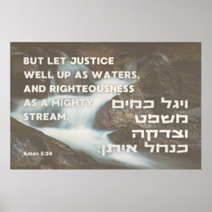Affiche Hebrew Prophet Amos' Quote Justice & Righteousness
