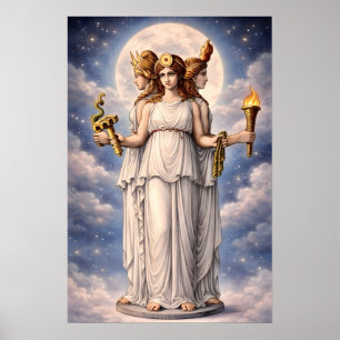 Affiche Hécate Triple Déesse Art Lunaire Céleste – mythe