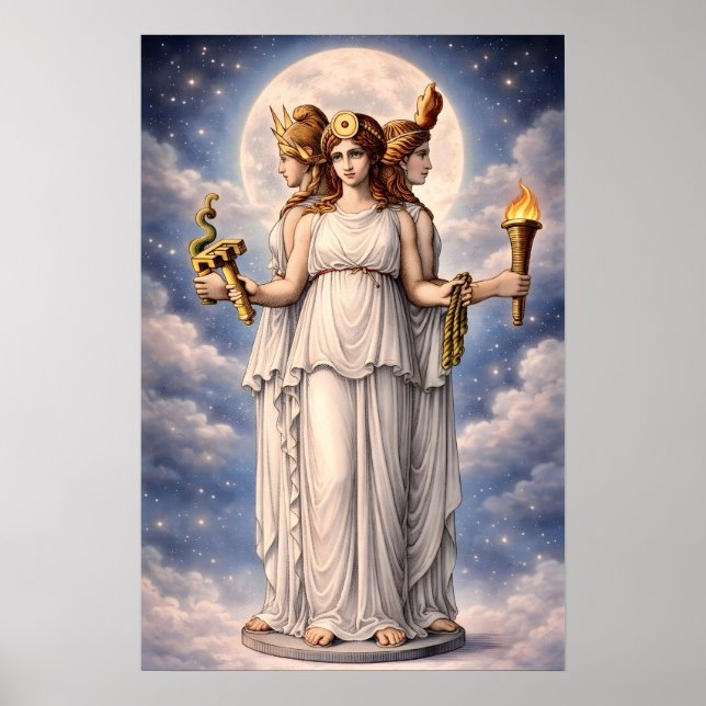 Affiche Hecate Triple Goddess Celestial Moon Art – myth (Devant)