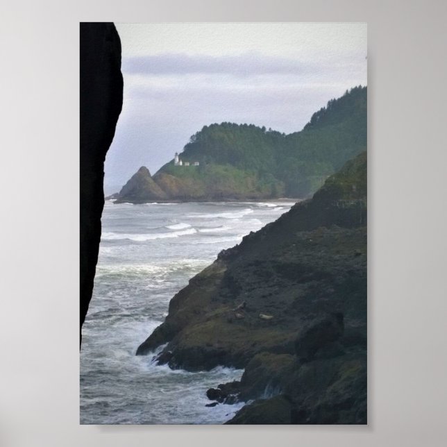 Affiche Heceta Head Lighthouse & Sea Lions, OU (Devant)