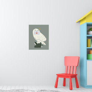 Affiche Hedwig avec lettre dessin fantaisiste