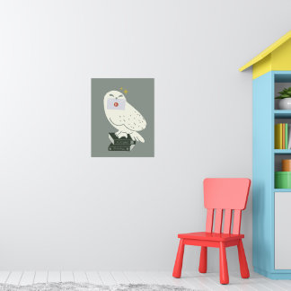 Affiche Hedwig avec lettre dessin fantaisiste