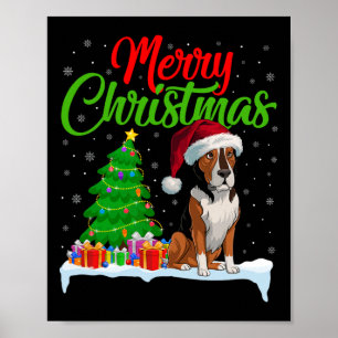 Affiche Heeler Chien Feux de Noël Lumières Fantastiques No