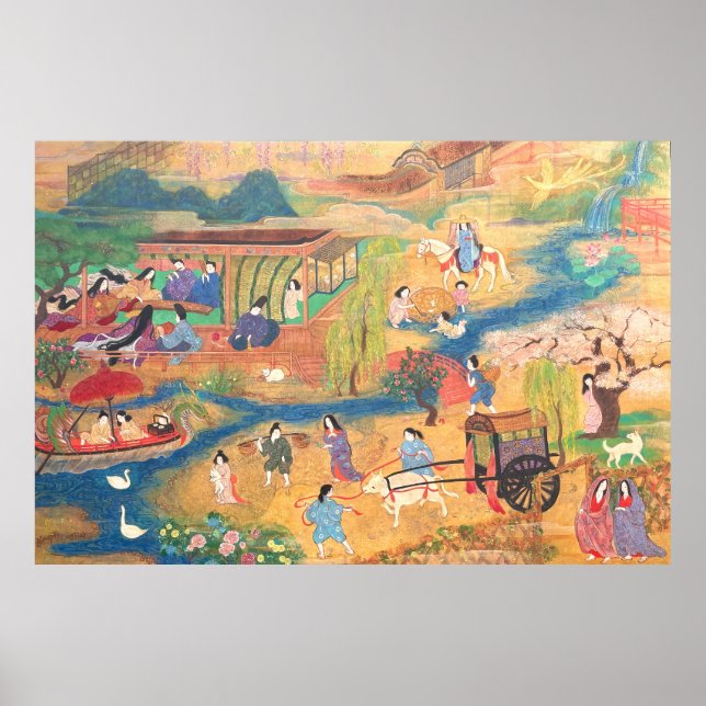 Affiche Heian Courtyard Scene: Tales from a Gilded Scroll (Devant)