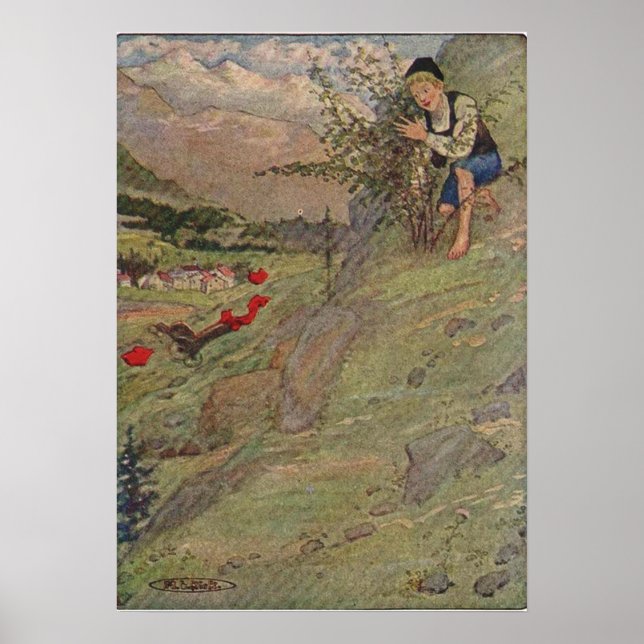 Affiche Heidi classique vintage des Alpes (Devant)