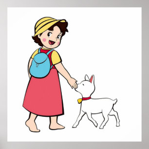 Affiche Heidi et petite chèvre
