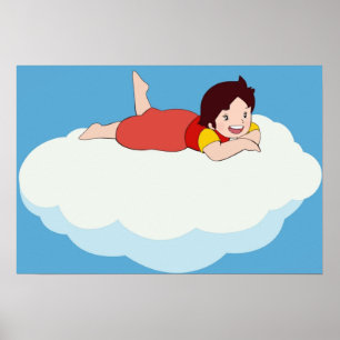 Affiche Heidi sur un nuage la fille des Alpes