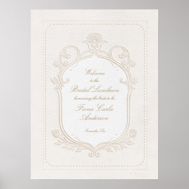 Affiche Heirloom Rococo Bridal Luncheon Shower Welcome (Devant)