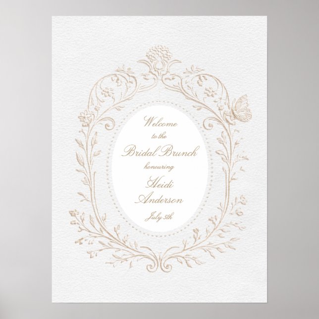 Affiche Heirloom Rococo Bridal Shower Brunch Welcome Sign (Devant)
