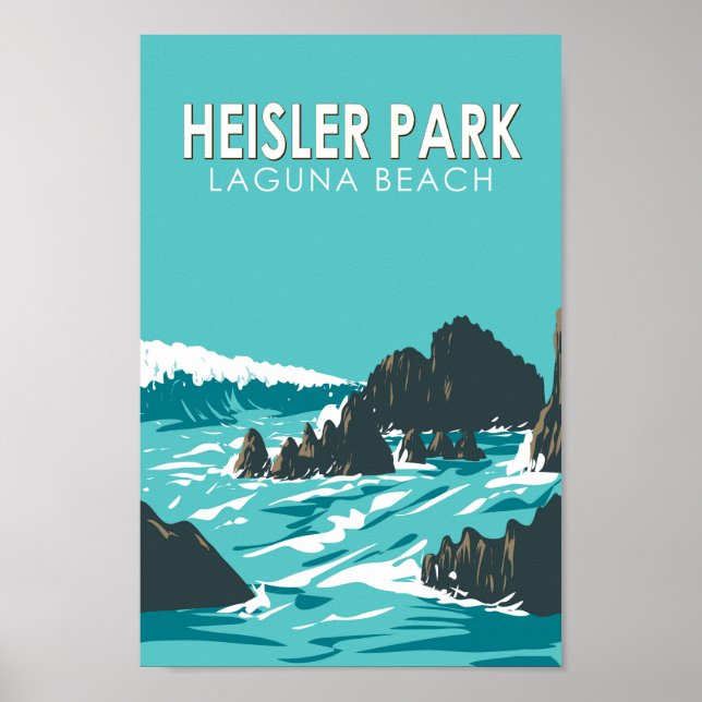 Affiche Heisler Park California Travel Art Vintage (Devant)