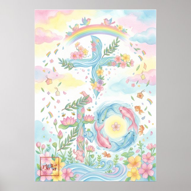 Affiche Heiwa: Elegant Calligraphy "Peace" Art260010018 (Devant)