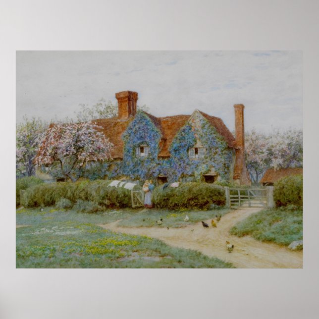 Affiche Helen Allingham Buckinghamshire House à Penn Stre (Devant)