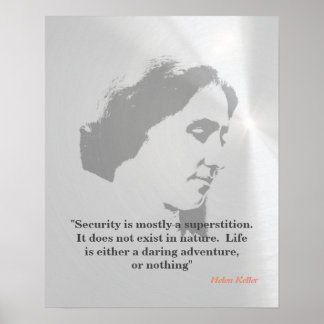 Affiche Helen Keller Quote On Security