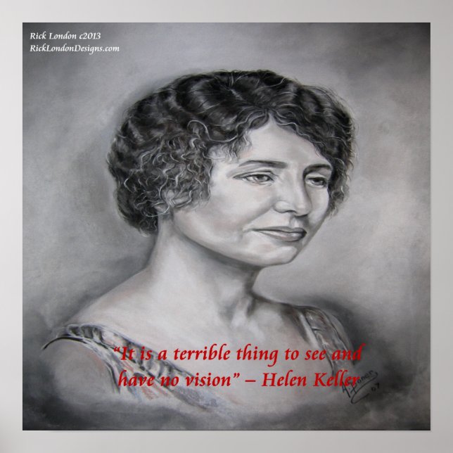 Affiche Helen Keller Sight W/O Vision Wisdom Citation Post (Devant)