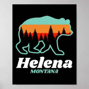 Affiche Helena Montana Pêche Ski Snowboard Ours