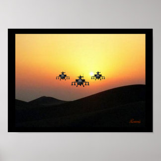 AFFICHE HÉLICOPTÈRE APACHE