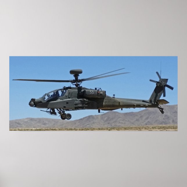 Affiche Hélicoptère Apache AH-64 (Devant)
