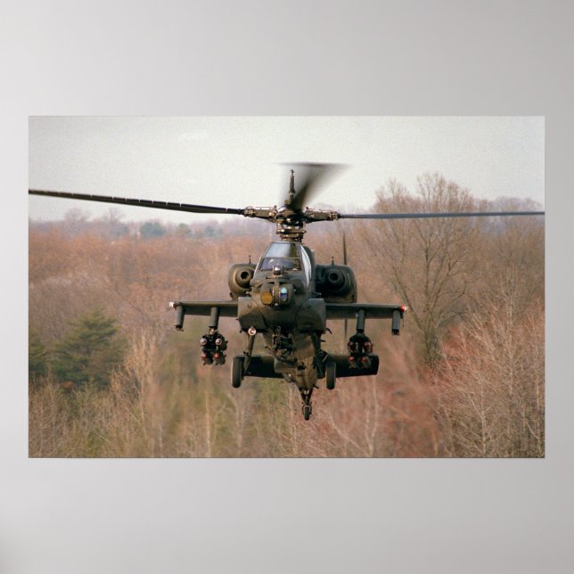 Affiche Hélicoptère Apache AH-64 (Devant)