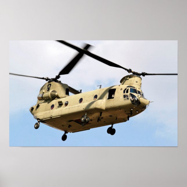 Affiche Hélicoptère CH-47 Chinook (Devant)