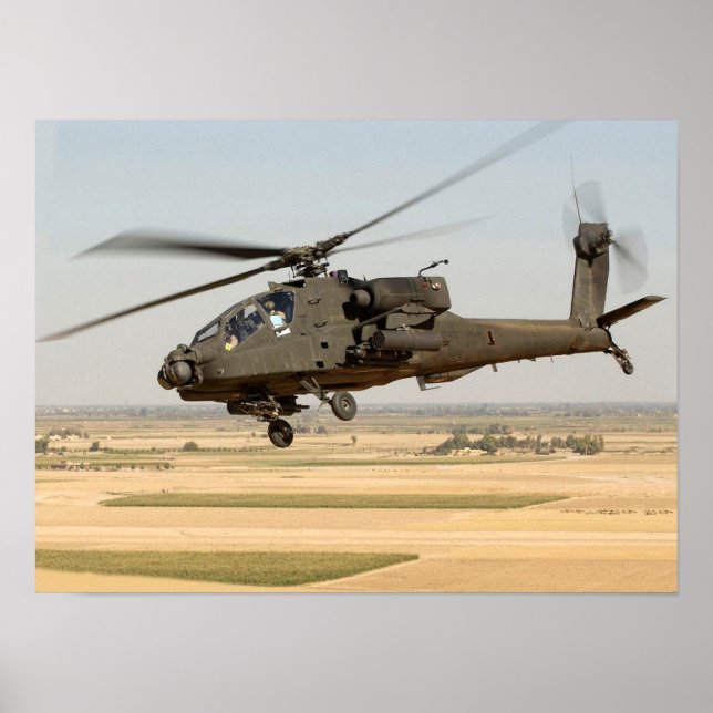 Affiche Hélicoptère d'AH-64 Apache (Devant)