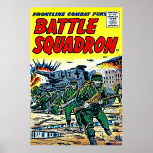 Affiche Hélicoptère de l'escadron de bataille Vintage de g