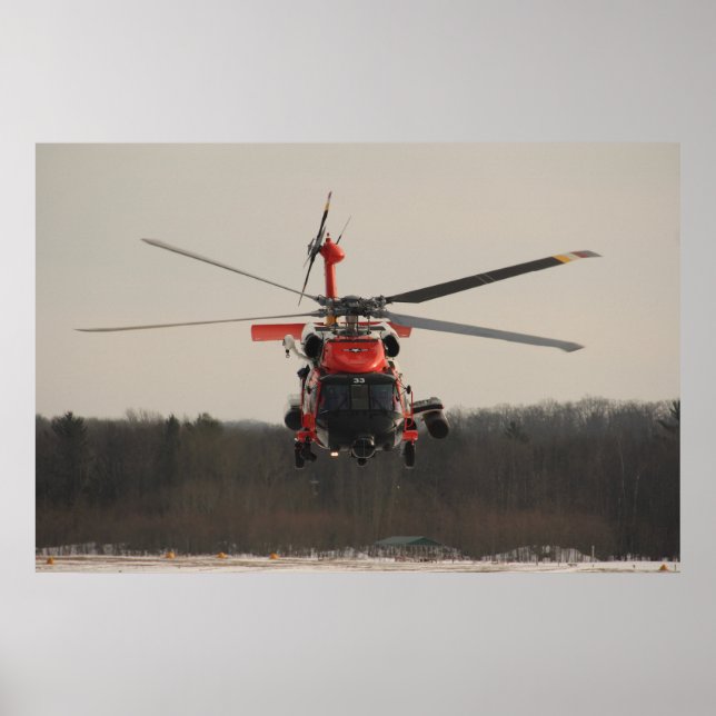 Affiche Hélicoptère Jayhawk MH-60 de la Garde côtière (Devant)