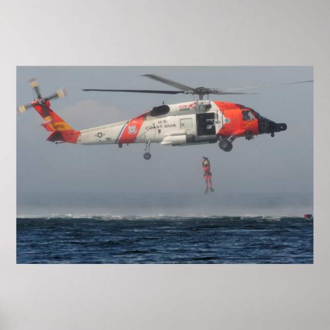 Affiche Hélicoptère Jayhawk MH-60 de la Garde côtière (Devant)
