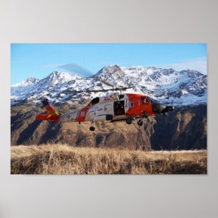 Affiche Hélicoptère Jayhawk MH-60 de la Garde côtière