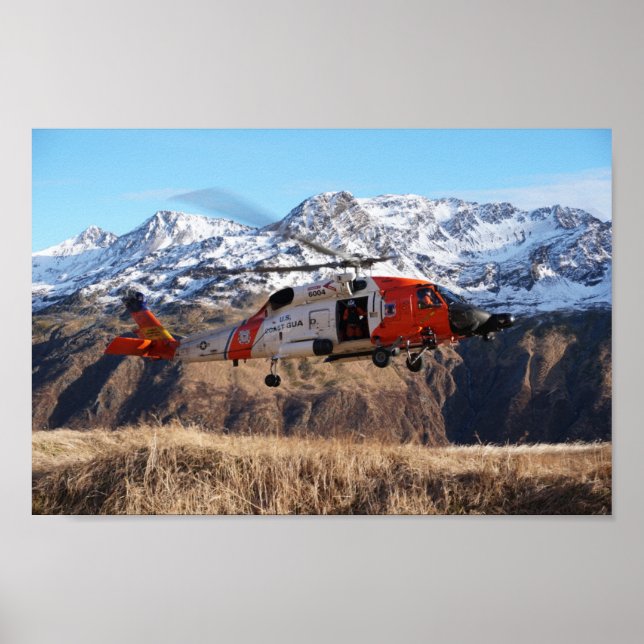 Affiche Hélicoptère Jayhawk MH-60 de la Garde côtière (Devant)