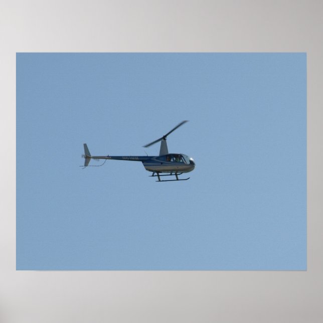 Affiche Hélicoptère Robinson R44 Raven II. (Devant)