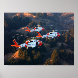 Affiche Hélicoptères de la Garde côtière MH-60 Jayhawk